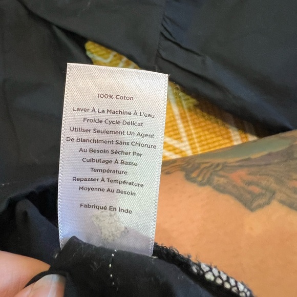 Talbots black bell sleeve small petite top with white detail - Picture 8 of 8